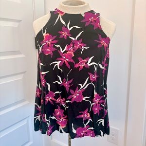 Old Navy Pink and Black Floral Tank Top : S